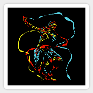 abstract dancing man colorful Sticker